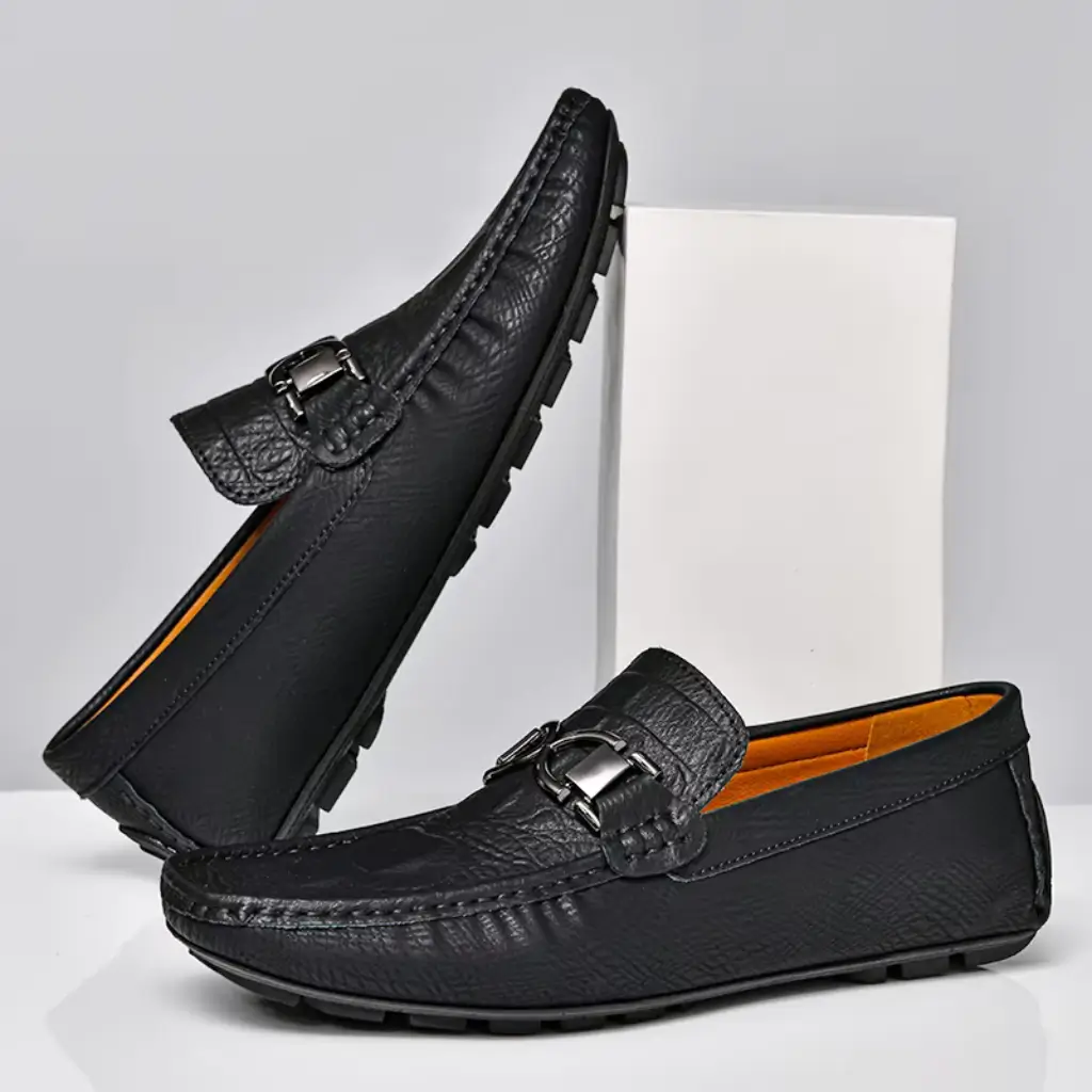 mocassim masculino couro preto